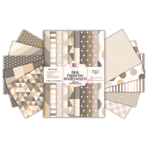 Blok Papierów Kreatywnych Beżowe Geometryczne - do Scrapbookingu i Journalingu MaDam Creative