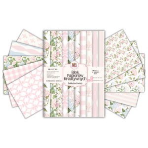 Blok Papierów Kreatywnych Delikatne Kwiaty Niebieskie i Różowe - do Scrapbookingu i Journalingu MaDam Creative