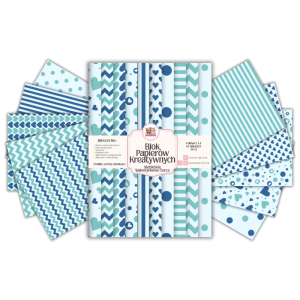 Blok Papierów Kreatywnych Niebieskie Walentynkowe Serca - do Scrapbookingu i Journalingu MaDam Creative