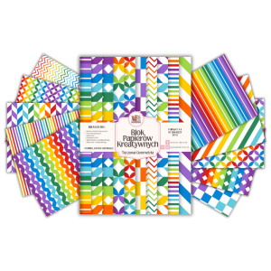 Blok Papierów Kreatywnych Tęczowa Geometria - do Scrapbookingu i Journalingu MaDam Creative