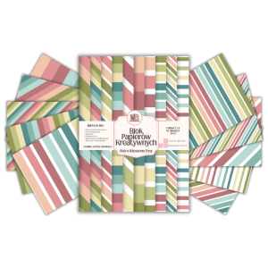 Blok Papierów Kreatywnych Retro Wiosenne Pasy - do Scrapbookingu i Journalingu MaDam Creative