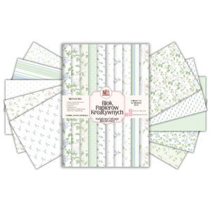 Blok Papierów Kreatywnych Kwiatowy Cottage Blue&Green - do Scrapbookingu i Journalingu MaDam Creative
