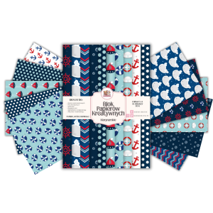 Blok Papierów Kreatywnych Marynarskie - do Scrapbookingu i Journalingu MaDam Creative