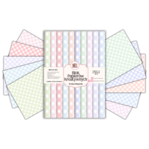 Blok Papierów Kreatywnych Pastelowa Kratka Diagonal - do Scrapbookingu i Journalingu MaDam Creative