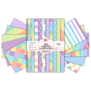 Blok Papierów Kreatywnych Pastelowa Tęczowa Geometria 2 - do Scrapbookingu i Journalingu MaDam Creative