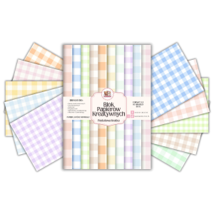 Blok Papierów Kreatywnych Pastelowe Kratki - do Scrapbookingu i Journalingu MaDam Creative