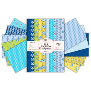 Blok Papierów Kreatywnych Rekiny 2 - do Scrapbookingu i Journalingu MaDam Creative