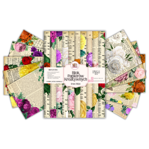 Blok Papierów Kreatywnych Druk i Róże - do Scrapbookingu i Journalingu MaDam Creative