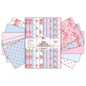 Blok Papierów Kreatywnych Niebiesko-Różowe Shabby - do Scrapbookingu i Journalingu MaDam Creative