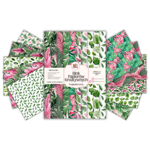 Blok Papierów Kreatywnych Tropikalne Liście - do Scrapbookingu i Journalingu MaDam Creative