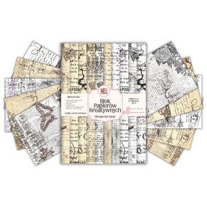 Blok Papierów Kreatywnych Vintage Ink Saver - do Scrapbookingu i Journalingu MaDam Creative