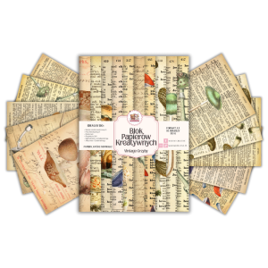 Blok Papierów Kreatywnych Vintage Grzyby - do Scrapbookingu i Journalingu MaDam Creative
