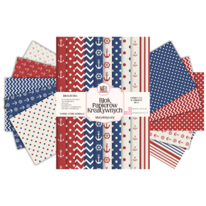 Blok Papierów Kreatywnych Marynistyczny - do Scrapbookingu i Journalingu MaDam Creative0