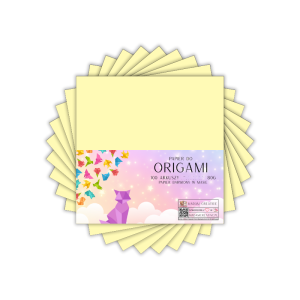 Papier do origami kwadraty 15x15 cm kremowo żółty 100 arkuszy, MaDam Creative
