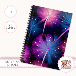 Notes A5 w kratkę 80  kartek Dmuchawiec Neonowe Wzory MaDam Creative