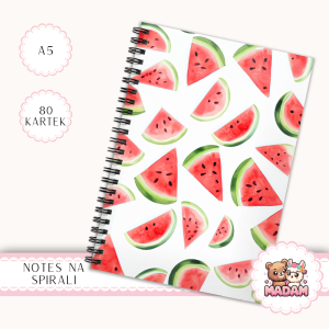 Notes A5 w kropki 80 kartek Arbuzowy Wzór Letni Owocowy MaDam Creative