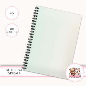 Notes A5 w kratkę 80 kartek Gradient Pastelowy Miętowo-Kremowy MaDam Creative