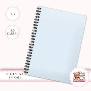 Notes A5 w kropki 80 kartek Jednokolorowy Pastelowy Pudrowy Błękitny MaDam Creative