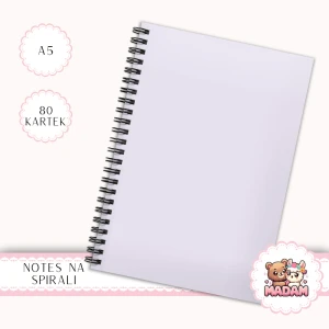 Notes A5 w kropki 80 kartek Jednokolorowy Pudrowy Lawendowy Pastel MaDam Creative