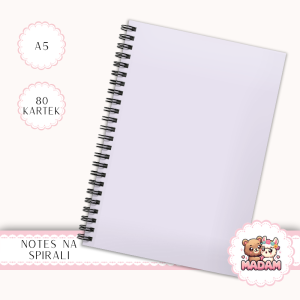 Notes A5 gładki 80 kartek Jednokolorowy Pudrowy Lawendowy Pastel MaDam Creative