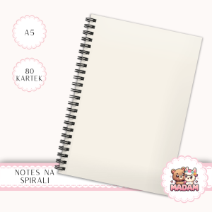 Notes A5 w kratkę 80 kartek Jednokolorowy Kremowy Jasny Pudrowy Beż MaDam Creative