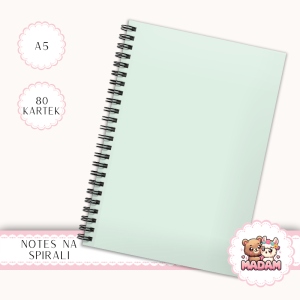 Notes A5 gładki 80 kartek Jednokolorowy Pastelowy Pudrowy Miętowy MaDam Creative