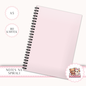 Notes A5 gładki 80 kartek Jednokolorowy Pastelowy Pudrowy Róż MaDam Creative