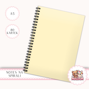 Notes A5 gładki 80 kartek Jednokolorowy Pastelowy Cytrynowy MaDam Creative