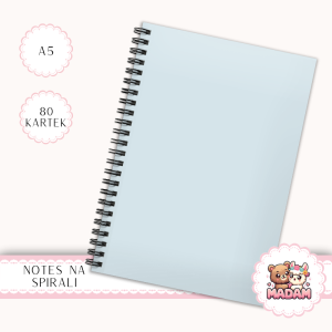 Notes A5 w kratkę 80 kartek Jednokolorowy Pastelowy Błękitny Lodowy MaDam Creative