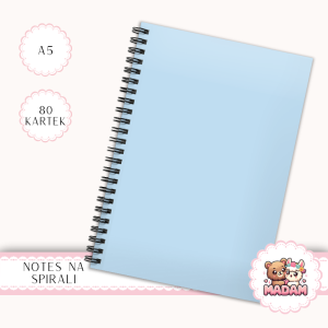 Notes A5 gładki 80 kartek Jednokolorowy Pastelowy Błękitny MaDam Creative