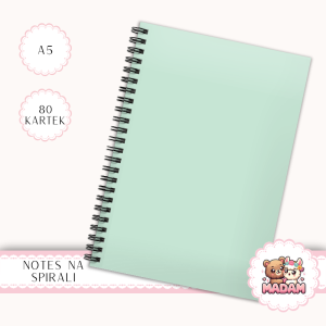 Notes A5 w kratkę 80 kartek Jednokolorowy Pastelowy Miętowy MaDam Creative