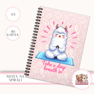 Notes A5 gładki 80 kartek Lama Yoga Take a Deep Breath MaDam Creative