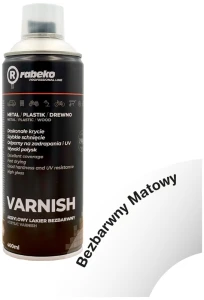 Lakier bezbarwny akrylowy w sprayu 400ml Ral Varnish Mat, Rabeko