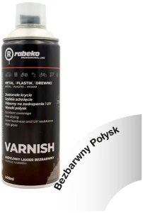 Lakier bezbarwny akrylowy w sprayu 400ml Ral Varnish Gloss, Rabeko