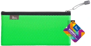 Koperta z suwakiem metalowym 24x12 cm zielona, Tetis
