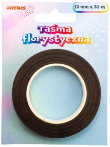 Taśma florystyczna brązowa 12mmx20m TF2, Brewis