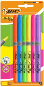 Zakreślacz Highlighter Grip Neon mix blis. 6-kol., BiC