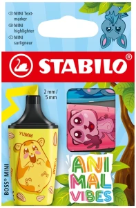 Zakreślacze Boss mini 3-kol. Animal vibes, Stabilo