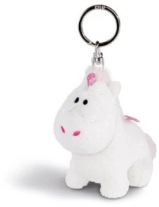 Brelok Jednorożec baby Theofina 10cm siedzący biały, Nici