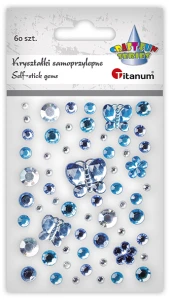Kryształki samoprzylepne tonacja błękitna motyle, Titanum