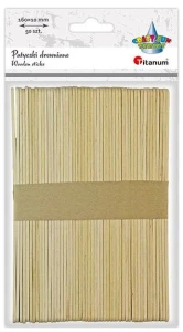 Dekoracje drewniane patyki op. 50szt. 462550, Craft Fun