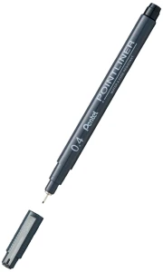 Cienkopis Pointliner permanentny precyzyjny 0,4 mm czarny, Pentel Arts