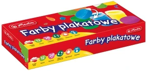 Farby plakatowe szkolne 12-kol. 20ml 0009560467, Herlitz