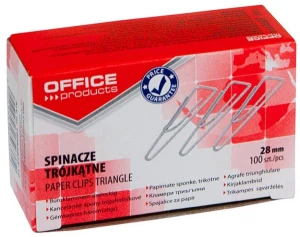 Spinacze trójkątne 28mm, 100szt, srebrne, Office Products