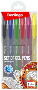 Zestaw długopisów żelowych 6-kol. Triangle Gel, Berlingo