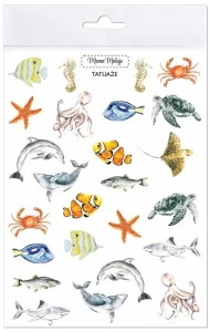Tatuaże zmywalne Zwierzęta mórz i oceanów, Mama Maluje