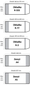 Komplet okładek do klas 7-8 (R3 - 2 szt., R555 - 2szt., R77 - 2 szt., A4 - 2 szt., gratis A5 - 2 szt.), IKS