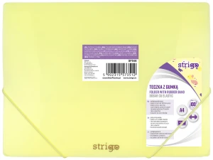 Teczka A4 z gumką pastelowa żółta, Strigo