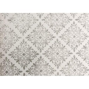 Papier ozdobny LOVE Barok - srebrny brokat, 20x29cm, Happy Color