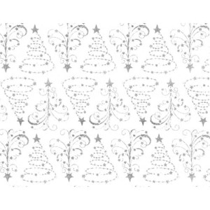 Papiery ozdobne WHITE Choinki - srebrne, 20x29cm, Happy Color